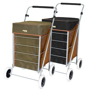 Carrito de compras ligero de 4 ruedas con cesta grande y resistente para comestibles de 54 l