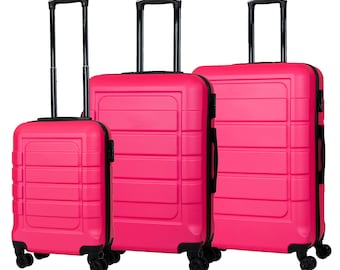 Hard Shell Suitcase with 4 Spinner Wheels Travel Luggage Pink