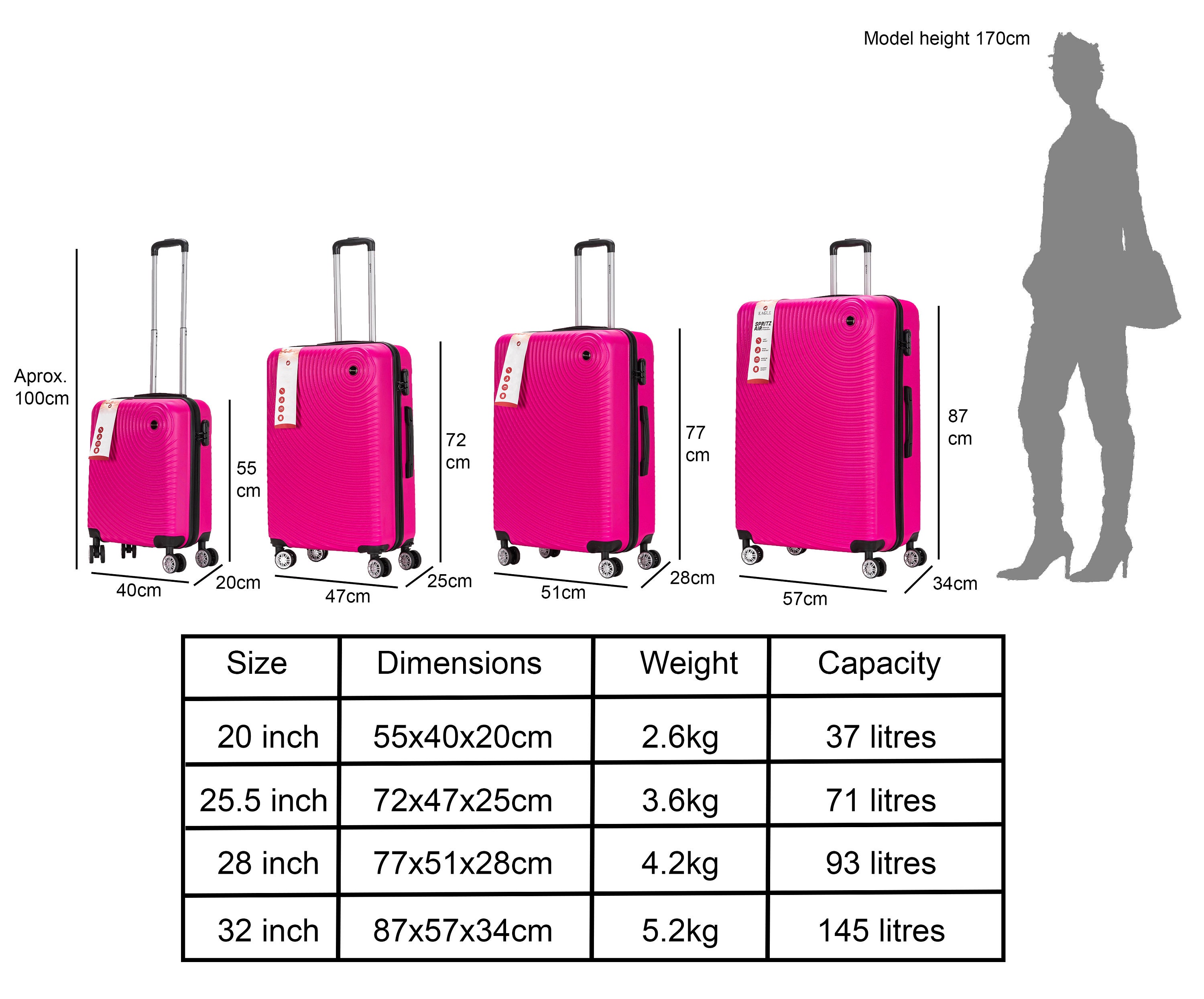 Circle ABS Hard Shell Suitcase With 4 Spinner Wheels Travel