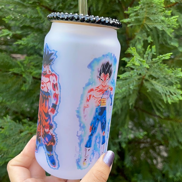 Dragon Ball Z glass cup / Ultra Instinct/ Frosted glass cup