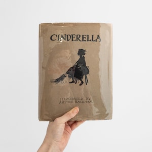 1919 &quot;Cinderella&quot; Book with Dust Jacket, Illustrated in Silhouette by Arthur Rackham | A Scarce Antique Heirloom for Fairy Tale Collectors
