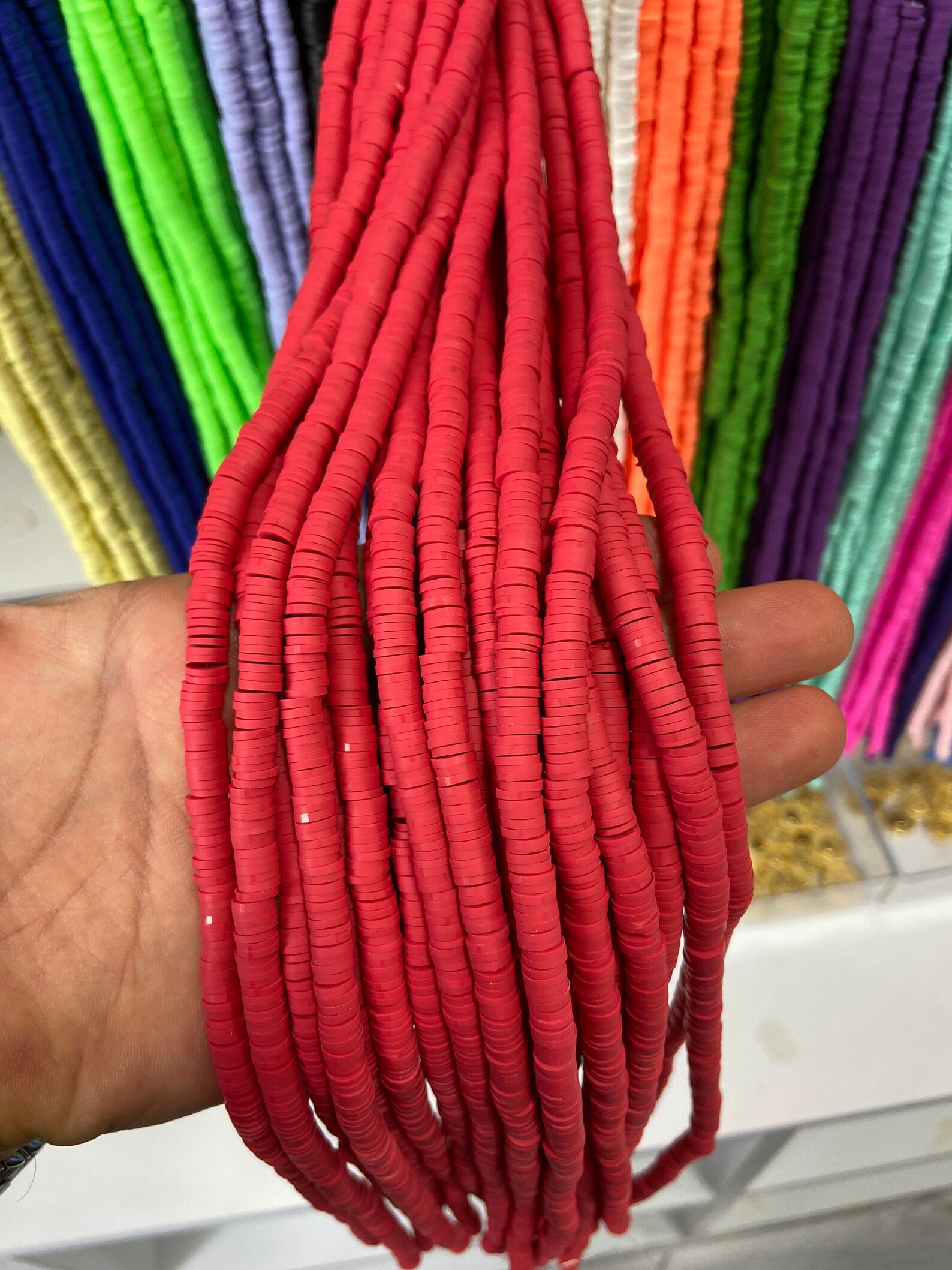 6 mmPolymer Clay Fimo Bead Strand Heishi Polymer Clay Beads Etsy