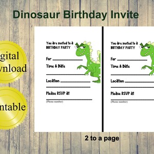 Birthday Dinosaur Invitation Thank You Birthday Banner Kids Dinosaur Party Printable Dino Party Supplies Dino Birthday Invite Decor