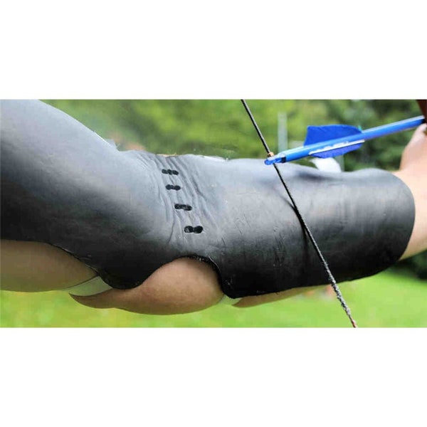 Arm protection long wide 4 mm full leather for upper and forearm protection for strong and long arms