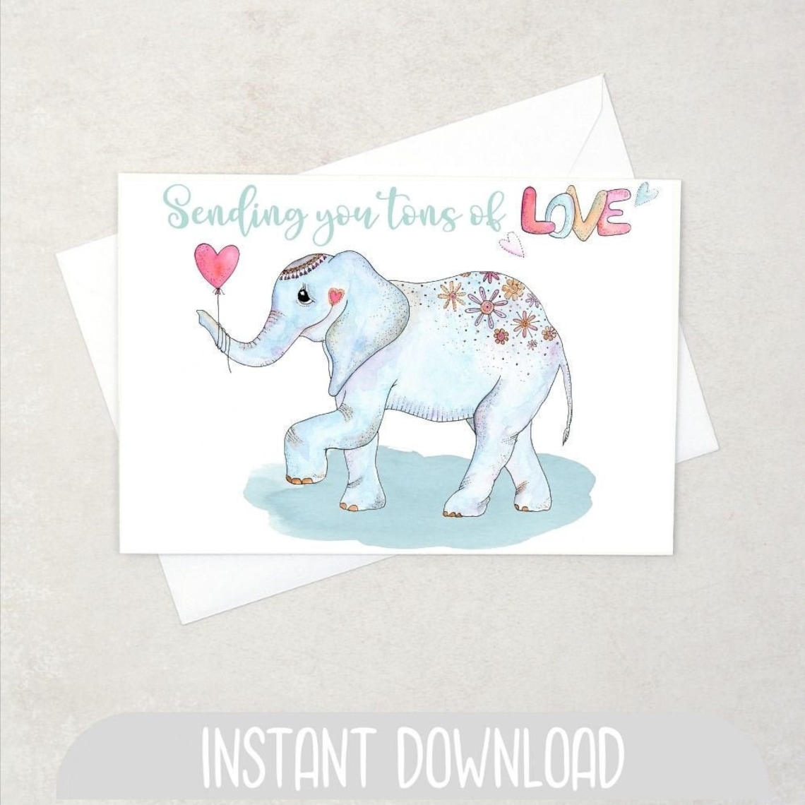 Valentine Card With Cute Elephant and Pun for Kids Printable - Etsy