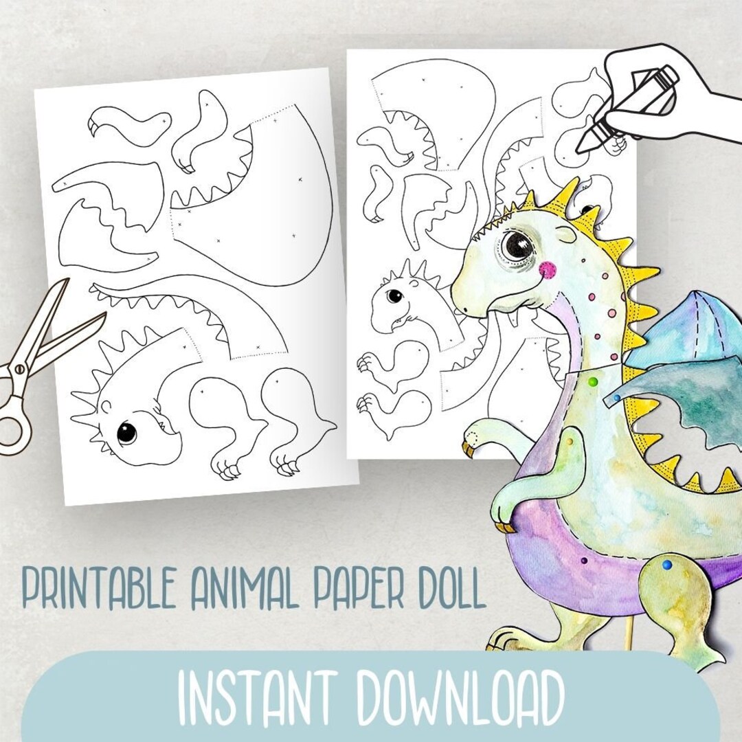 Printable Animal Paper Doll Activity for Kids Articulated - Etsy