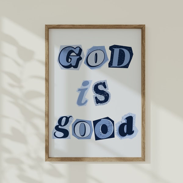 Christian Aesthetic Blue Wall Decor Etsy