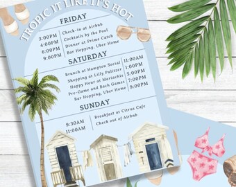 Tropic Like its Hot | Bachelorette Party Itinerary, Tropical Theme