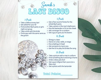 Last Disco- Lets Go Girls Bachelorette Scavenger Hunt