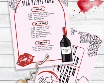 Vino Before Vows | Bachelorette Party Itinerary, Wine Theme