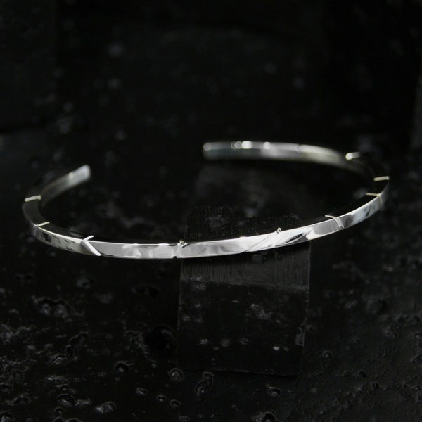 Bracelet CARRÉ STRIÉ argent 925/1000