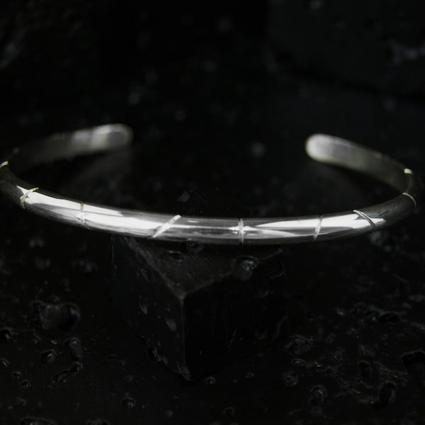 Bracelet JONC STRIÉ argent 925/1000