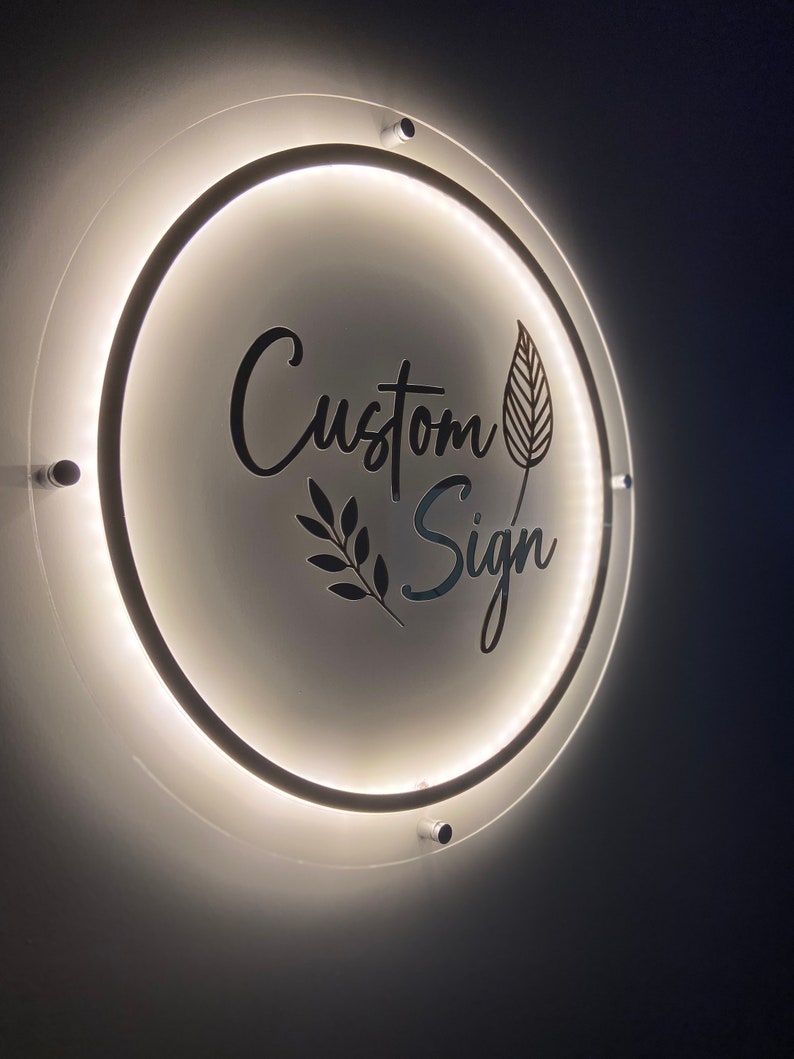 Backlit Sign Business Sign Backlit Custom Metal Sign 3d - Etsy