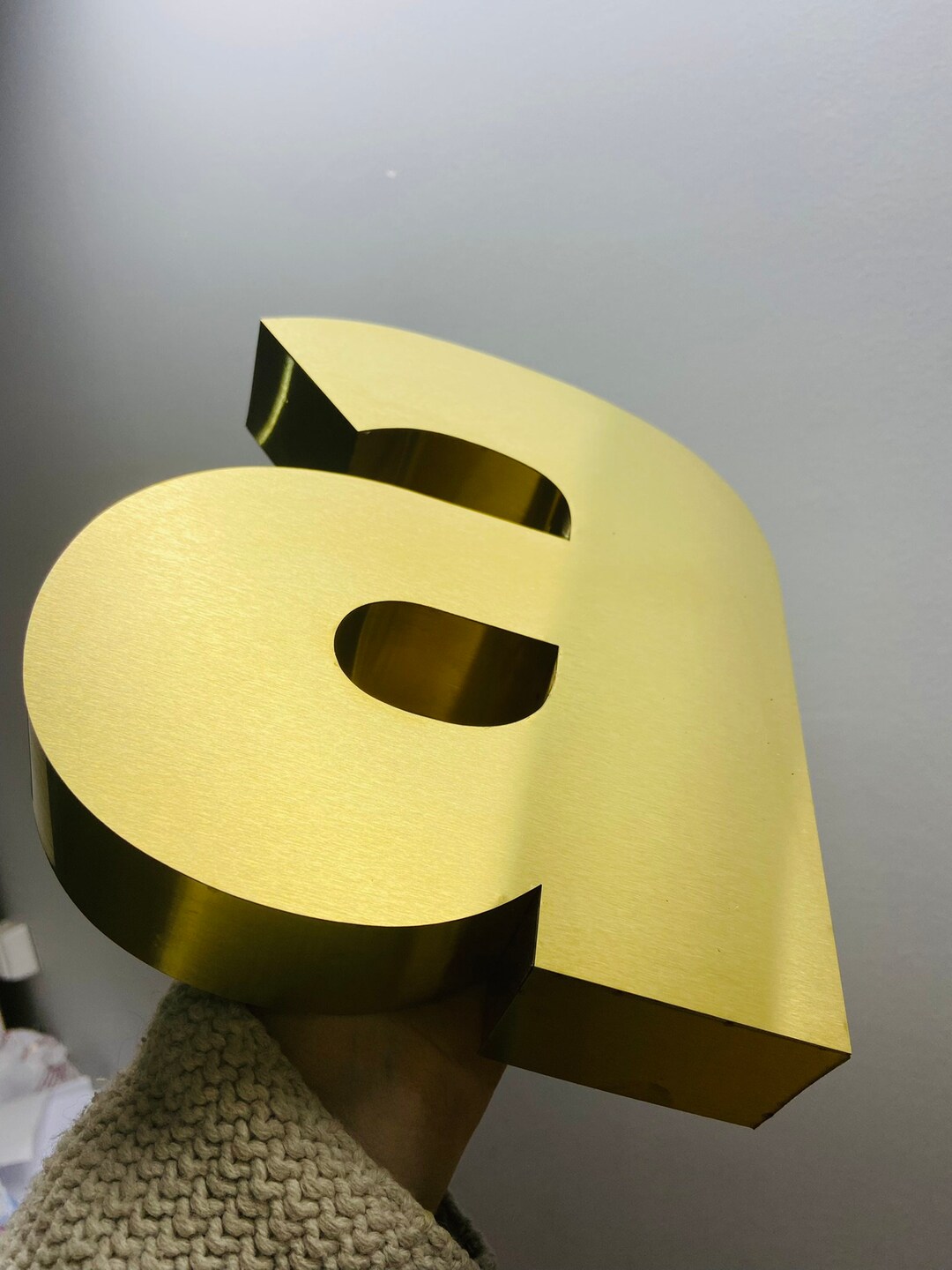 Brushed Metal Logo 3d Led Backlit Sign Custom Led Logo Sign Etsy