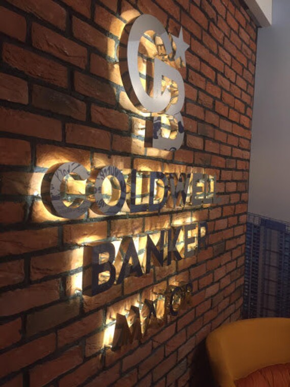 Brushed Golden Led Interior Sign Letters Gold Steel Backlit Letters Custom  Made Available