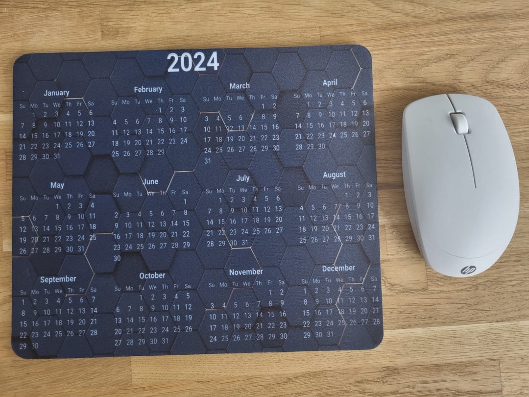 2024 Calendar Mouse Mat 2024 Calendar Mouse Pad Etsy