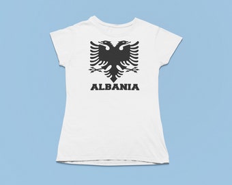 Albanischer Adler mit Albanien Text auf der Unterseite (Frauen T-shirt)