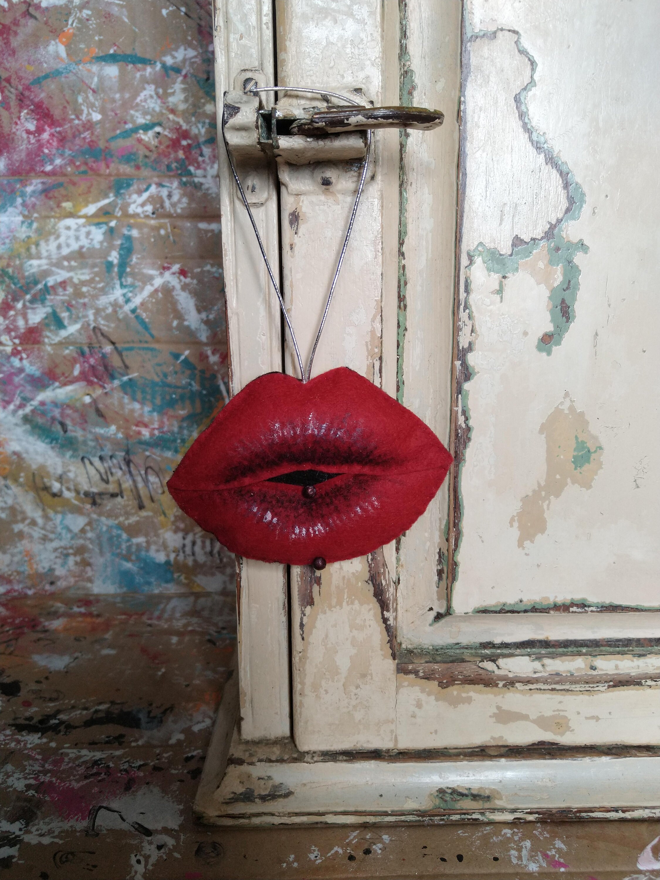 Quirky lip hanging ornament Etsy