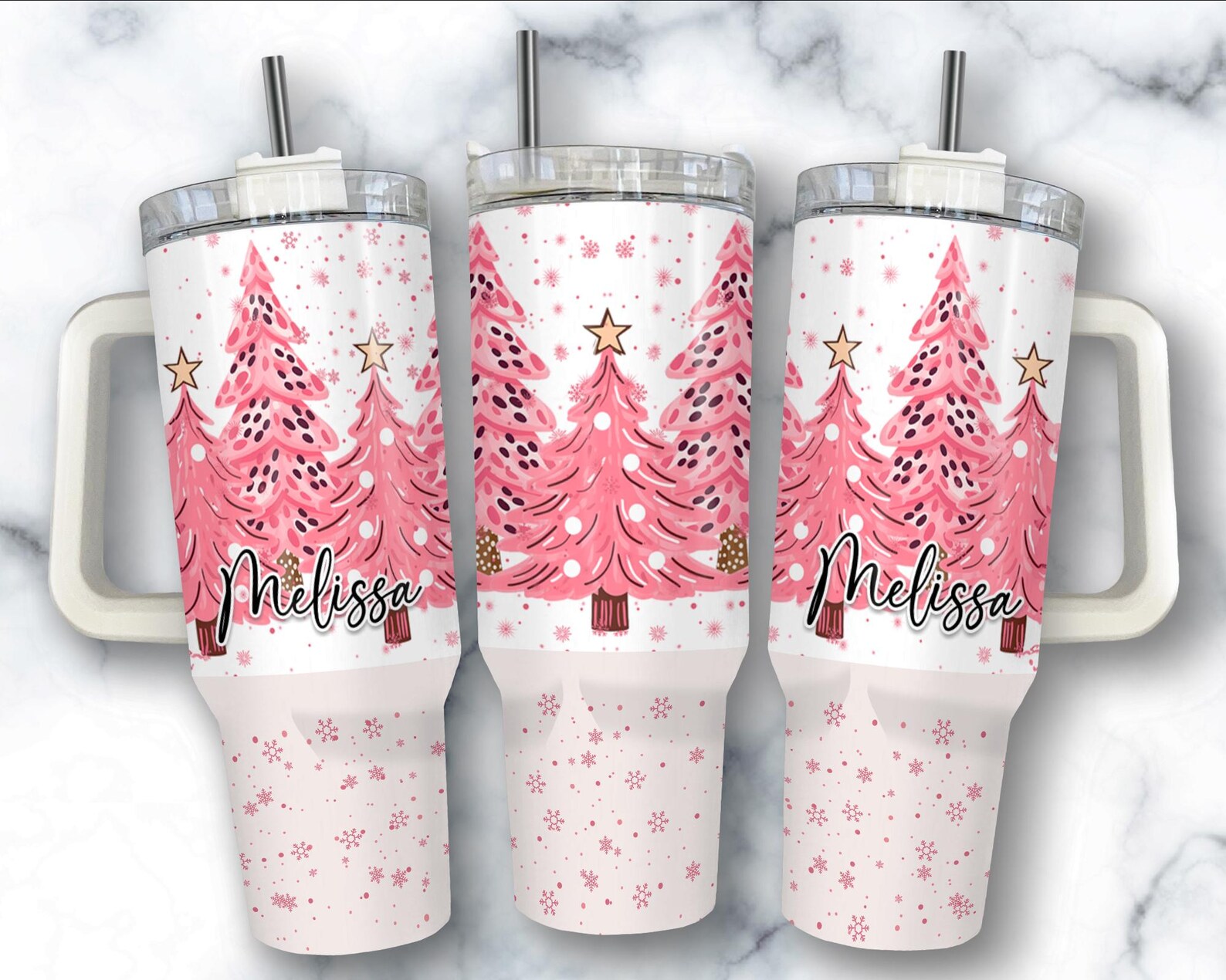 Happiest Holidays w/ Pink Tree Mug