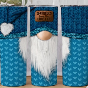 Tazza gnomo blu regalo gnomo personalizzato Tazza gnomo blu personalizzata Gnomebody ti ama come me Tazza gnomo con coperchio Tazza gnomo carina