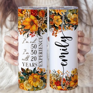 50th Birthday Gift for Women – I&#39;m Not 50, I&#39;m 30 Birthday Tumbler with Straw, Personalized 50th Birthday Cup, 50th Milestone Birthday Gift