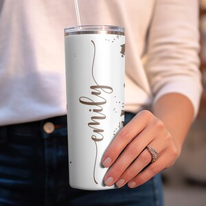 Personalized Black Cow Print Tumbler or Custom Brown Cow Print Cup with Name, Cow Gifts for Women, 20 oz Stainless Steel Tumbler with Straw