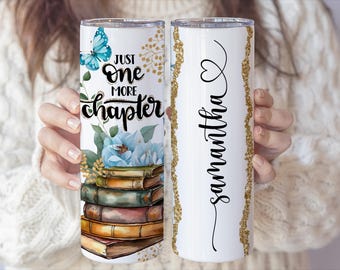 Gepersonaliseerde beker voor boekenliefhebbers | Aangepast leesgrage cadeau voor lezers | Koffiekopje boekenclub | Beker met rietje van 20 oz