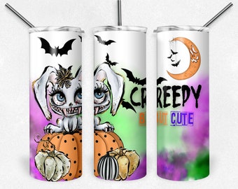 Cute Bat Pastel Halloween Tumbler, Creepy But Cute Pastel Halloween Cup, Cute Bat Coffee Mug, Creepy But Cute Fall Tumbler,