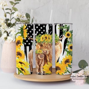 Fall Setting Fluffy Highland Cow 20oz sublimated tumbler with straw & –  Kirby's Custom Creations