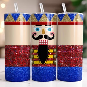 Personalisierte Nussknacker Becher: Weihnachtskaffeetasse mit Strohhalm