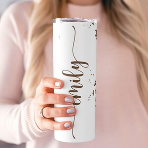 Personalized Black Cow Print Tumbler or Custom Brown Cow Print Cup with Name, Cow Gifts for Women, 20 oz Stainless Steel Tumbler with Straw
