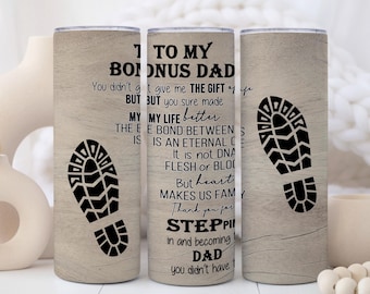 Bonus Dad Tumbler | Father's Day Gift for Bonus Dad | Bonus Dad Cup | 20 oz Tumbler with Straw