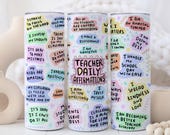 Affirmation Teacher Tumbler | Teacher Gift | Back to School Teacher Cup | 20 oz Tumbler with Straw | End of Year Gift for Teacher