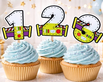 Toy Story cupcake topper - Buzz Lightyear Cupcake toppers - Toy Story - Inspired Toy story - Birthday party