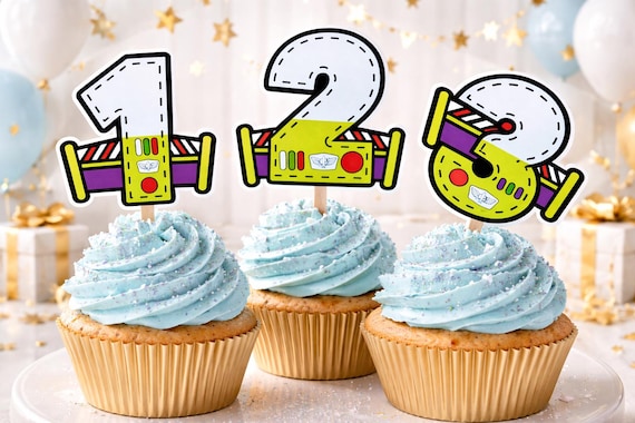 Toy Story cupcake topper - Buzz Lightyear Cupcake toppers - Toy Story - Inspired Toy story - Birthday party