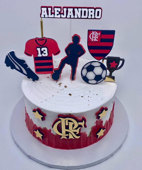 Flamengo cake topper - Inspired Flamengo - Flamengo soccer - Soccer cake topper