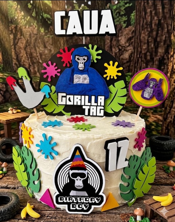 Gorilla Tag cake topper - Inspired Gorilla Tag - cake topper