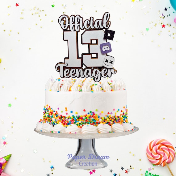13 Official Teenager cake topper - 13th Birthday - Official Teenager - 13 Cake Topper