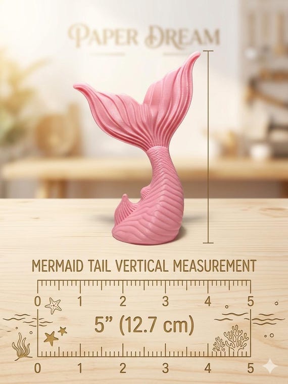 Mermaid Party Decoration - Set of 6 - Mermaid Tails - Sea Horse - Coral - Under the Sea Cake Topper - Mermaid Birthday Party Decor