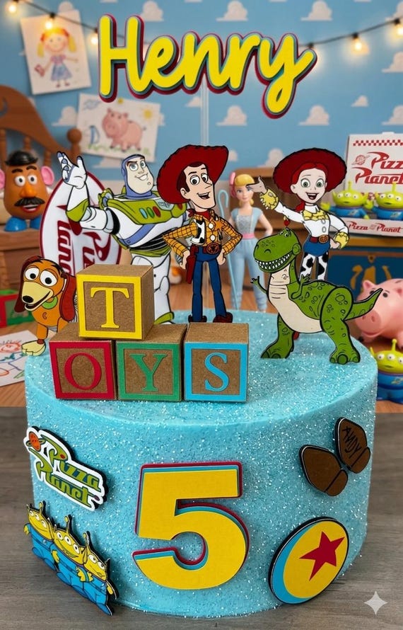 Toy Story cake topper - Woody - Buzz Lightyear - Toy Story Birthday Party -Inspired Toy Story - Disney