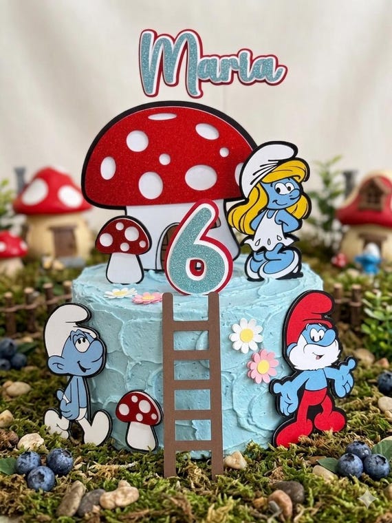 Smurfs Inspired - Smurfs cake toppers - Smurfs Birthday Party