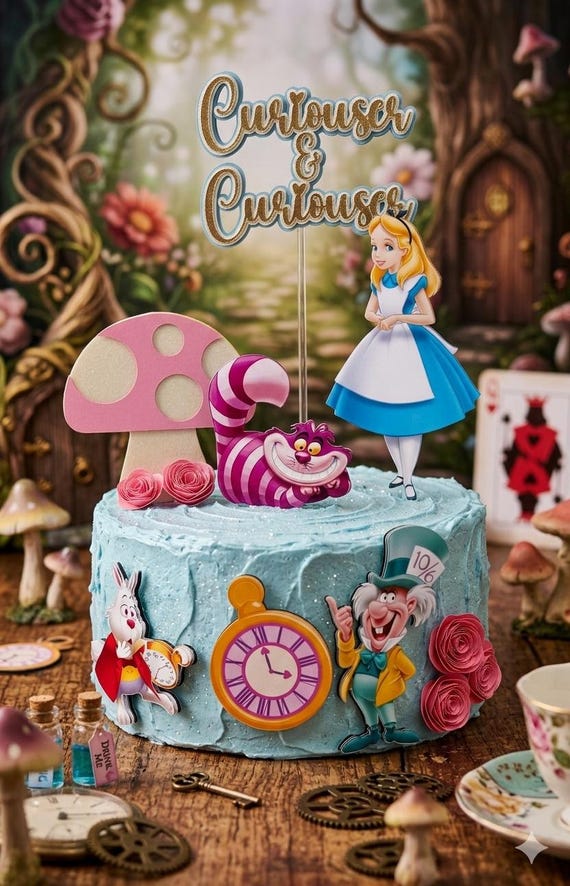 Alice in wonderland - Alice Cake topper - Alice birthday - Alice Birthday party - Inspired Alice in wonderland