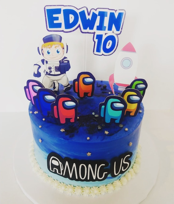 Among Us cake topper - Among Us Birthday party - Game cake topper - SUS - Inspired Among us game