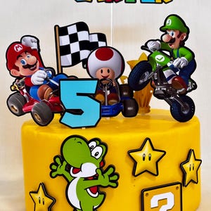Mario Kart Cake topper - Inspired Super mario kart - Super Mario Bros cake topper - Super Mario Birthday party - Mario Kart decor