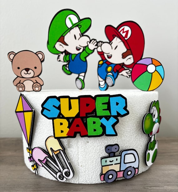 Super Mario Bros - Super Mario Baby - Super Mario Baby cake topper - Inspired Super Mario Bros - Baby Shower
