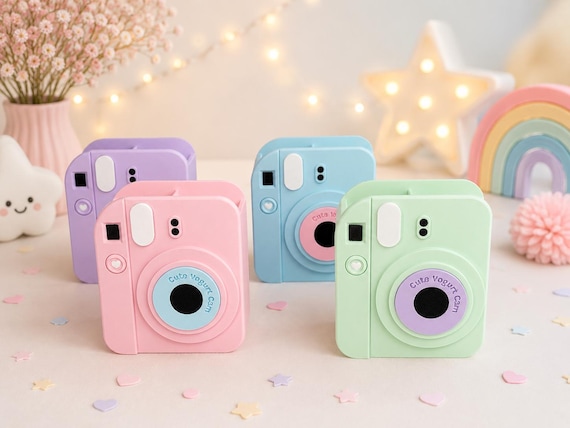 Camera Pencil Holder for Desk, Cute Camera Pen Holder, Kawaii Desk Organizer, 3D Printed Pencil Cup, Back to School Gift