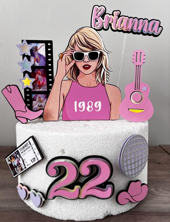 Taylor S cake topper - Eras Tour birthday party - Swiftie Cake topper