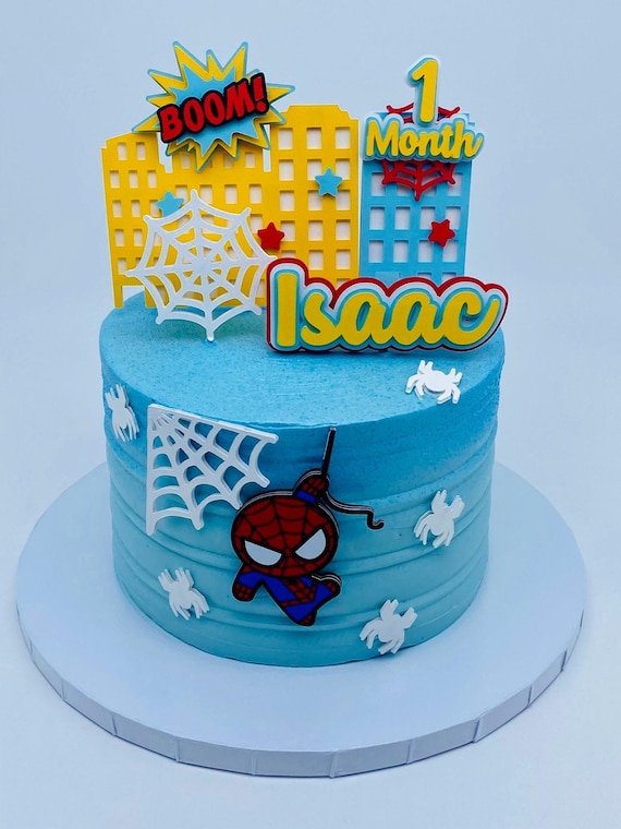 Spiderman cake topper - Baby Spiderman - Inspired Spiderman - Spiderman Cake Topper