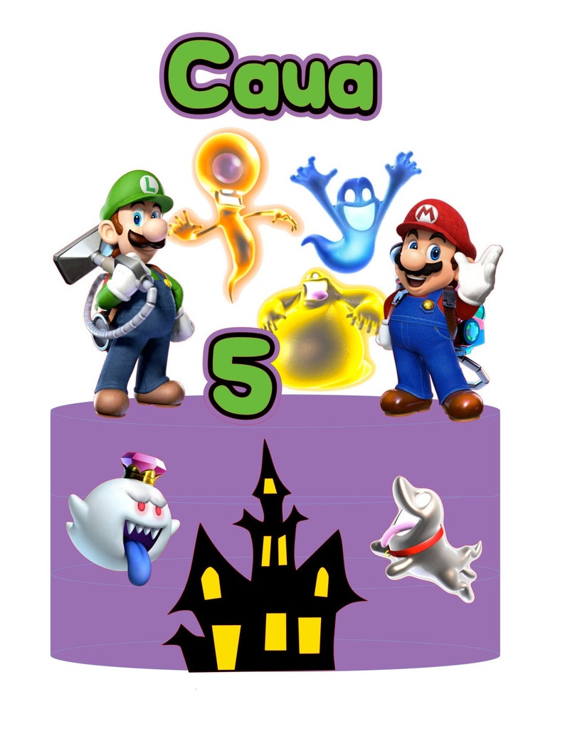 Luigi's Mansion Cake Topper / Super Mario Cake Topper / - Etsy