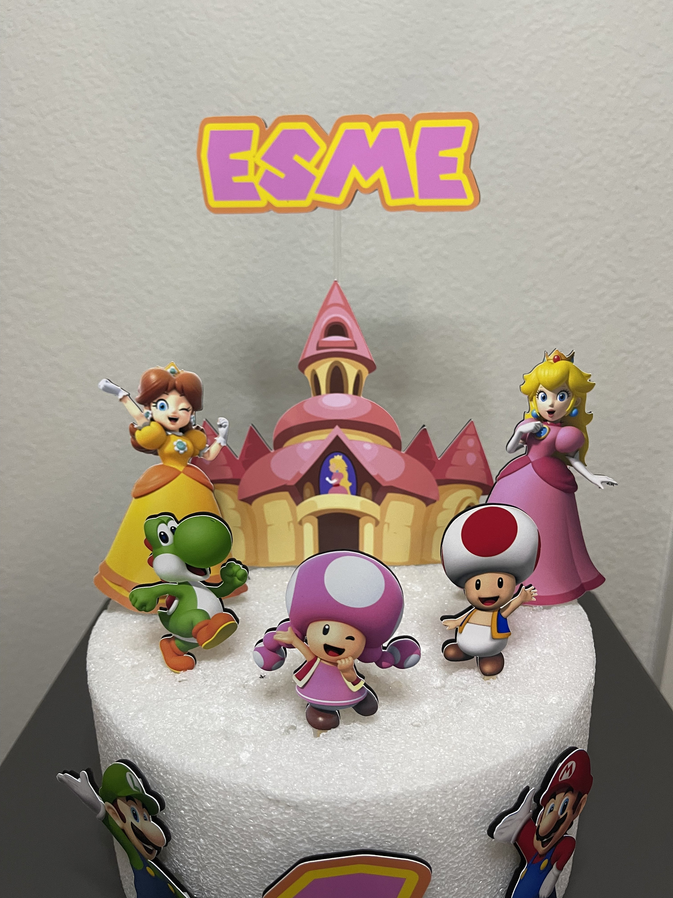 Princess Peach and Daisy Cake Topper / Super Mario Princess Peach / Castle  / Princess Peach / Daisy / Princess Peach Birthday Party 